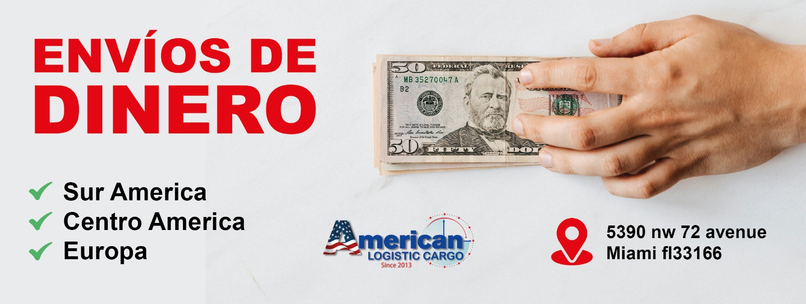 american logistic cargo envio de dinero desde sur america centro america y europa